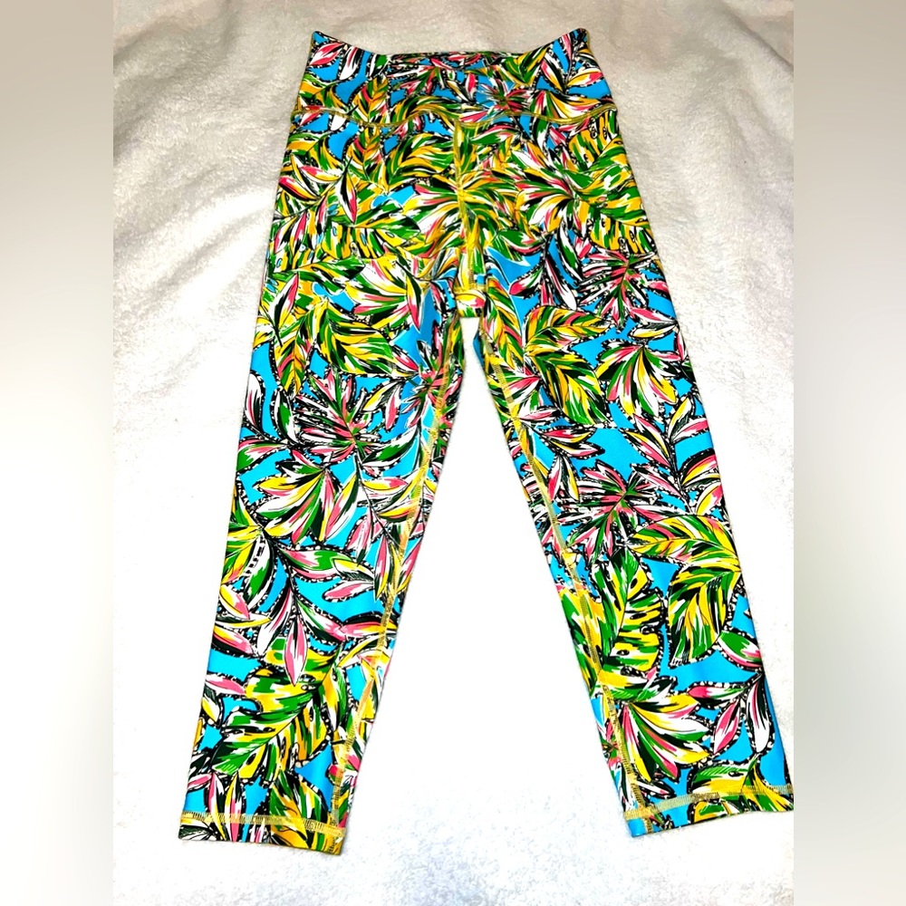 Becco women’s multi colored leggings, size M, EUC